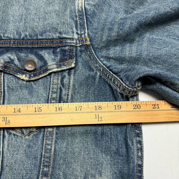 abercrombie boys' distressed Heavyweight Denim Jacket Size: XL - Picture 7 of 13